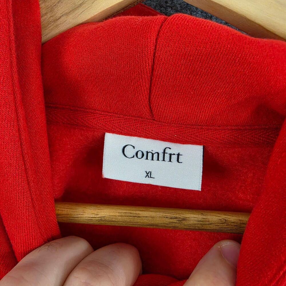 Comfrt Set Unisex XL Minimalist Red Fleece Hoodie Joggers Sweatsuit Set Lounge - Picture 6 of 16